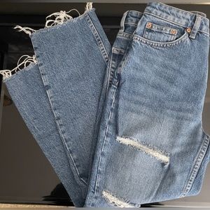 TOPSHOP Straight Leg Jeans distressed look W28 L30